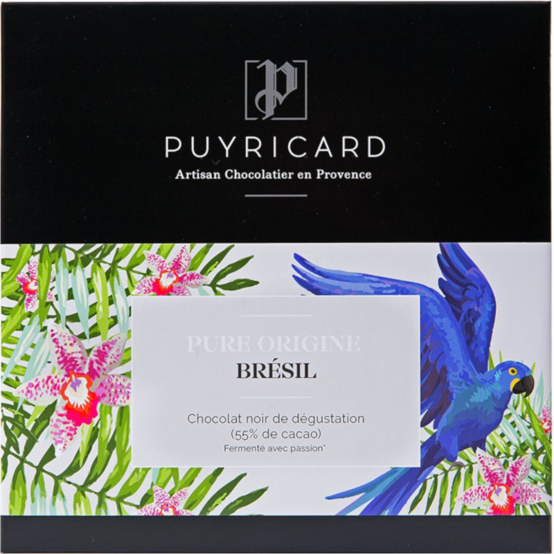 TABLETTE DE CHOCOLAT NOIR 55% PASSION  PURE ORIGINE BRÉSIL