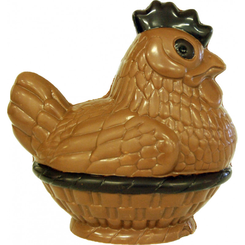 Poule en chocolat de Pâques garnie 20cm